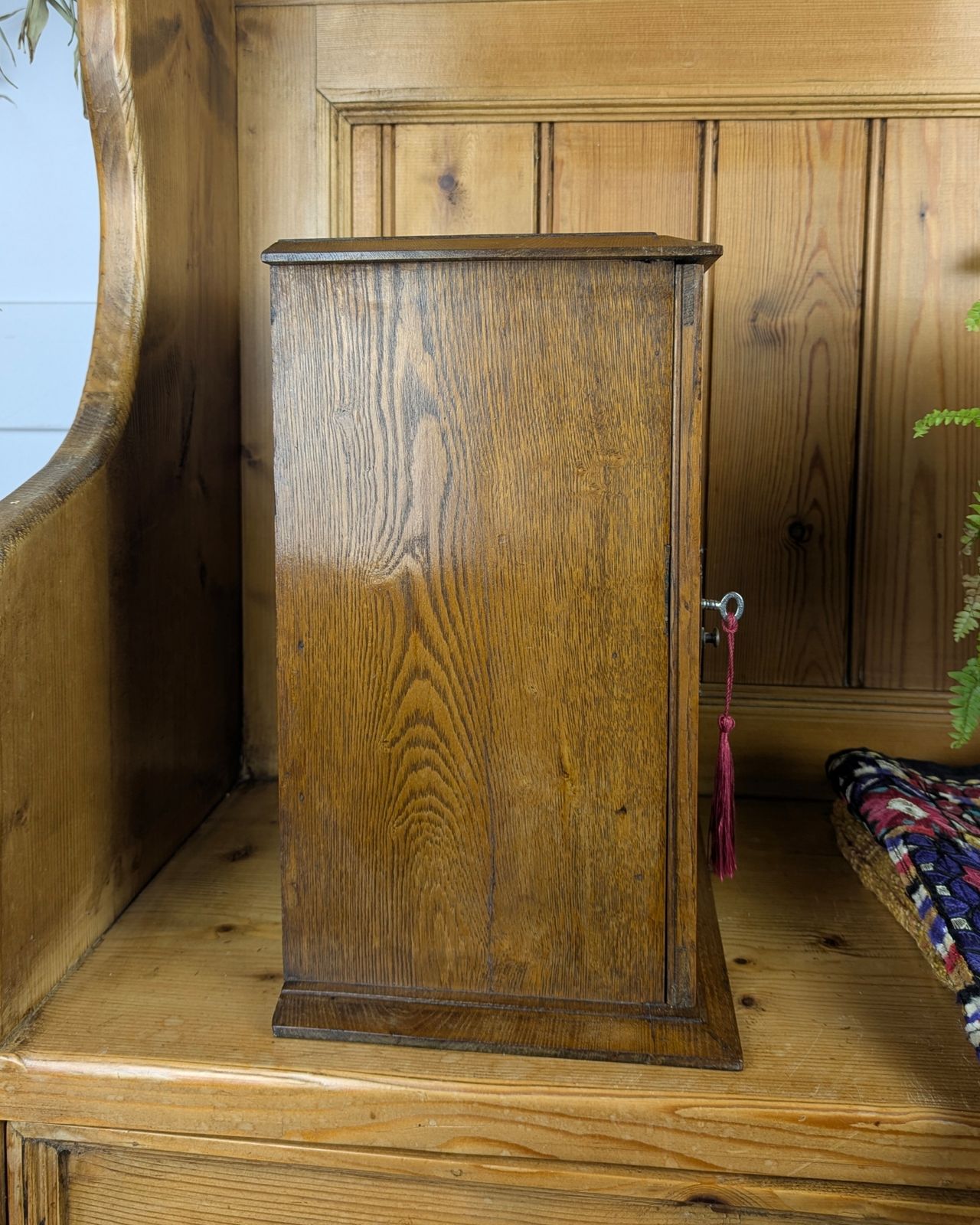 Honey Oak Early 20th Century Tobacco / Pipe Cabinet photo 150.0