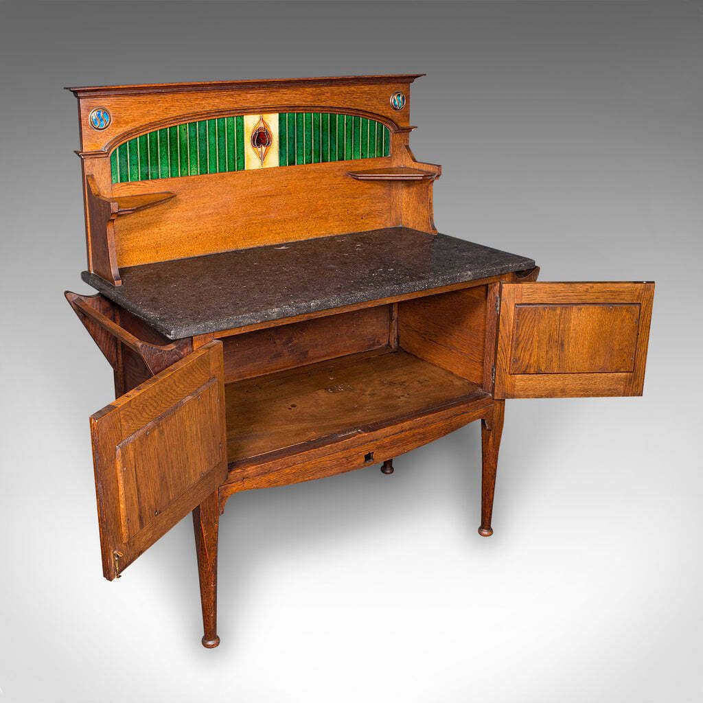Antique Townhouse Washstand, English, Arts & Crafts, Bathroom Cabinet, Victorian photo furniture