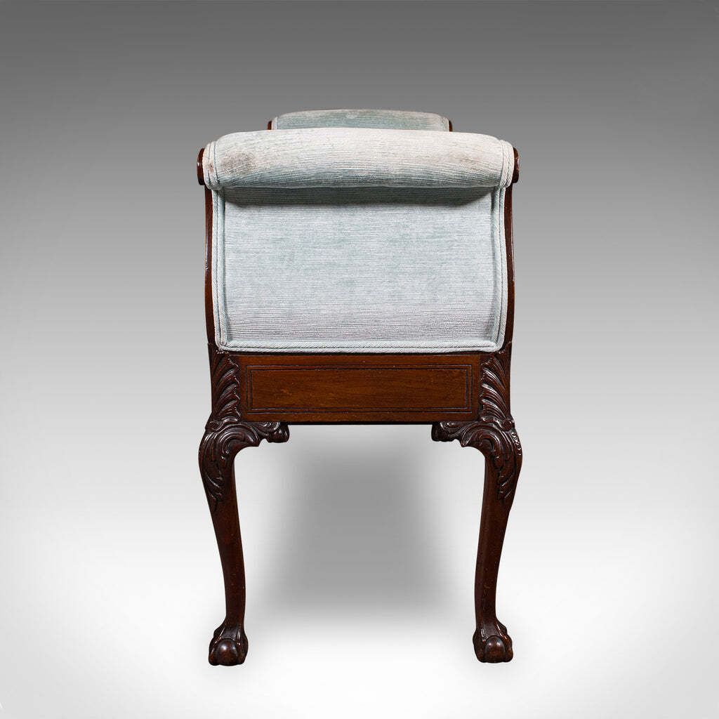 Antique Window Seat, English, Walnut, Duet, Bench, Georgian Revival, Edwardian photo Furniture