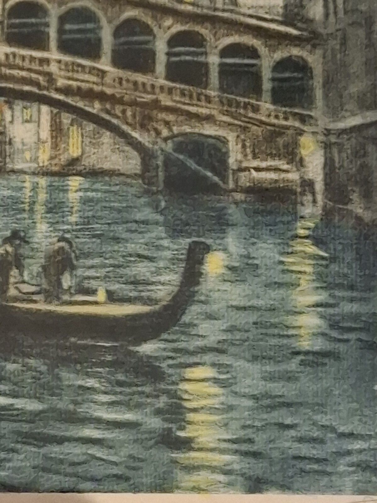 Antique Hand Coloured Etching Leon Verdier Algeria Rialto Bridge Venice Italy photo 50.0