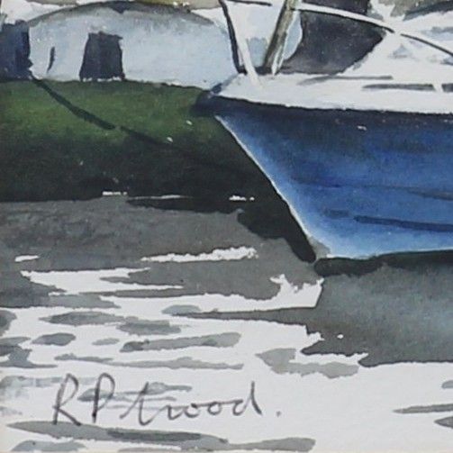 Watercolour By R P Good. Titled 'Norfolk Broads In Winter' photo for sale