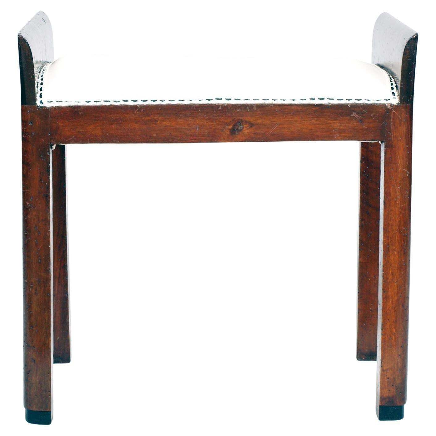 French Art Deco Stool In Walnut, By Dominique , Andre Domin & Marcel Genevriere