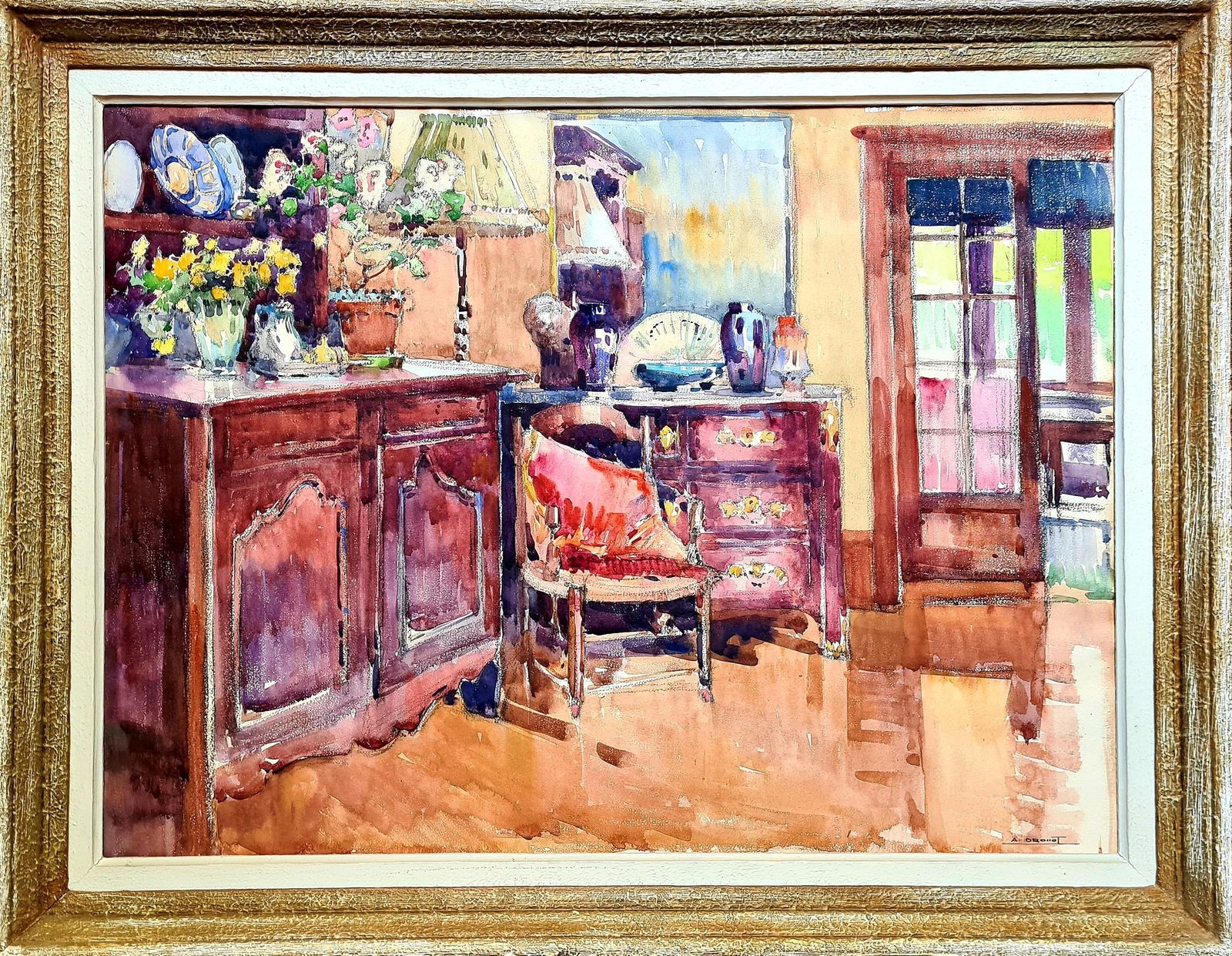 César Auguste Drouot, (Dit Auguste Drouot) Provencale French Interior View, The Chateau