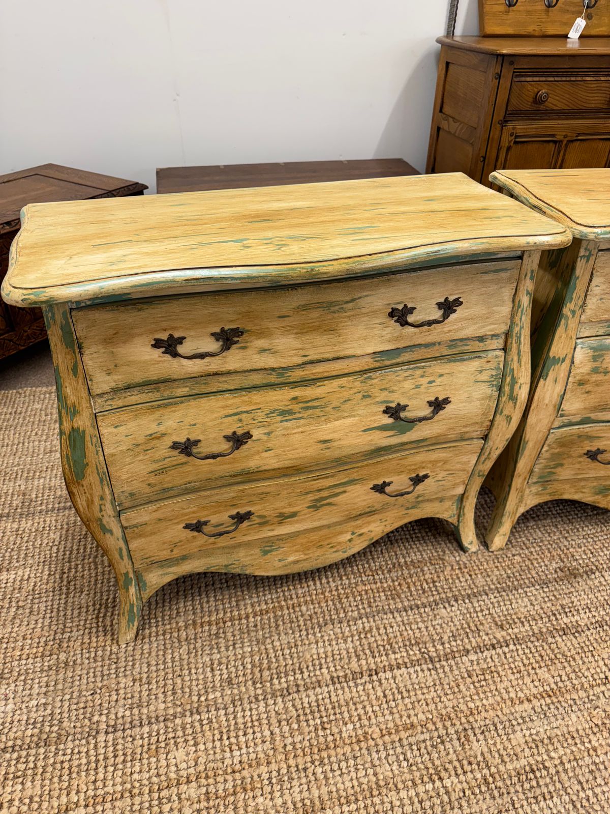 Pair Of Hand Painted Bombe Chest Of Drawers photo vinterior