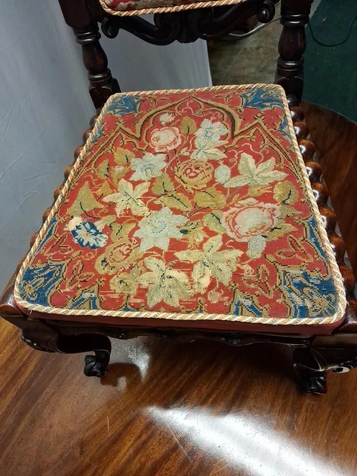 Antique Rosewood Prie Dieu Chair Prayer Seat photo 325.0