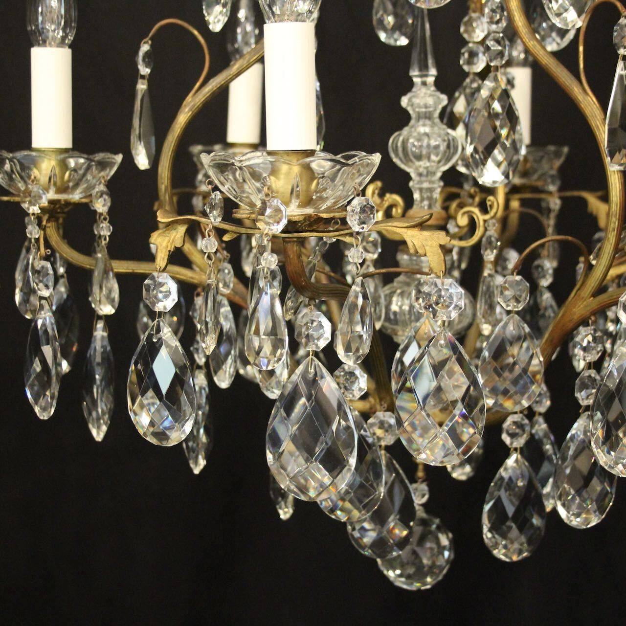 photo furniture French Gilded 7 Light Antique Crystal Chandelier