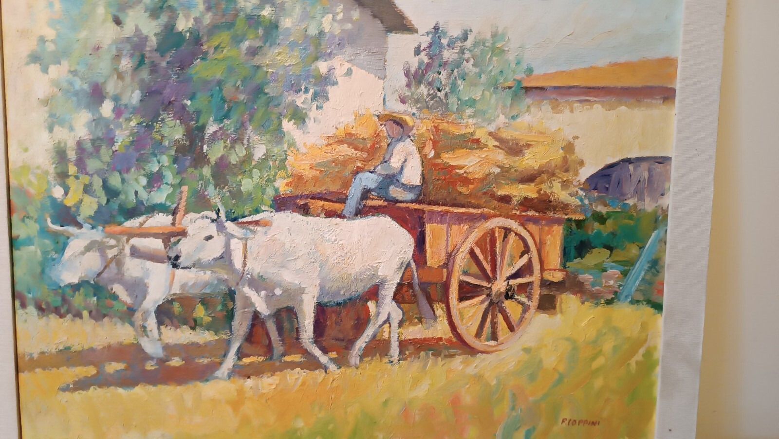 Oil Painting On Canvas From The 60s/70s Signed P.Coppini Tuscan Countryside photo for sale