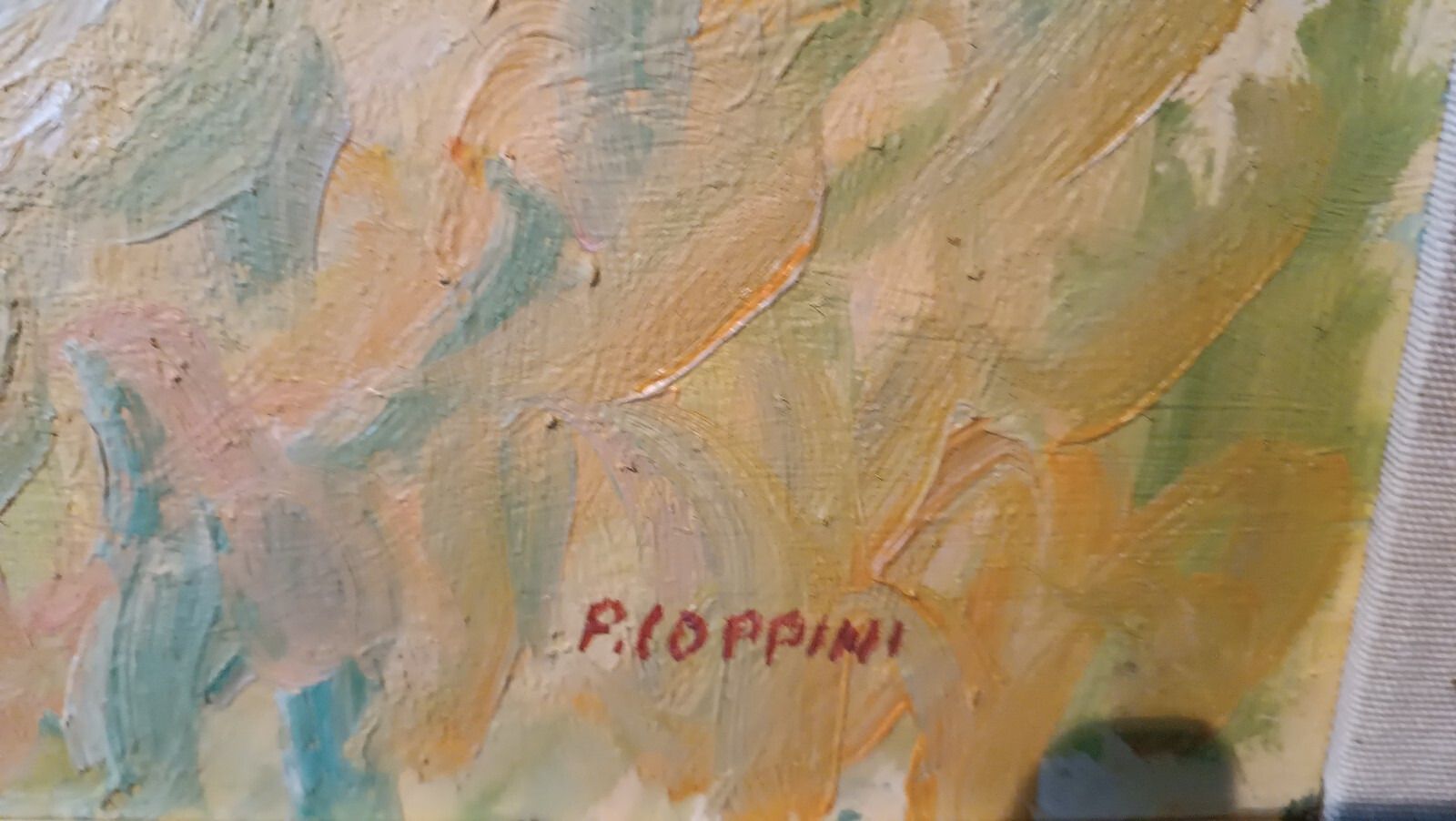 Oil Painting On Canvas From The 60s/70s Signed P.Coppini Tuscan Countryside photo buy