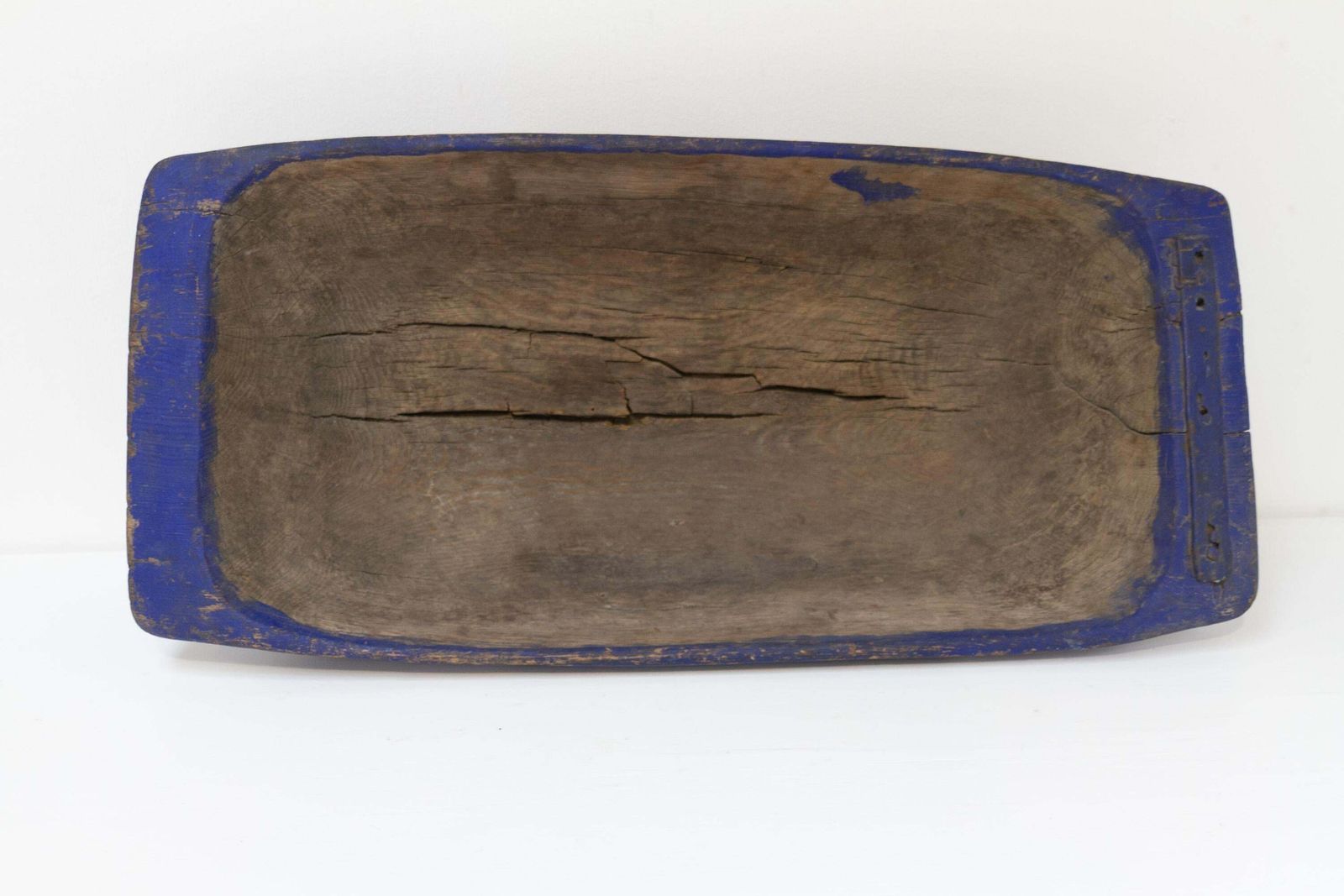 565.0 Large Blue Antique Swedish Folk Art Wooden Trough, Late 1800s. photo