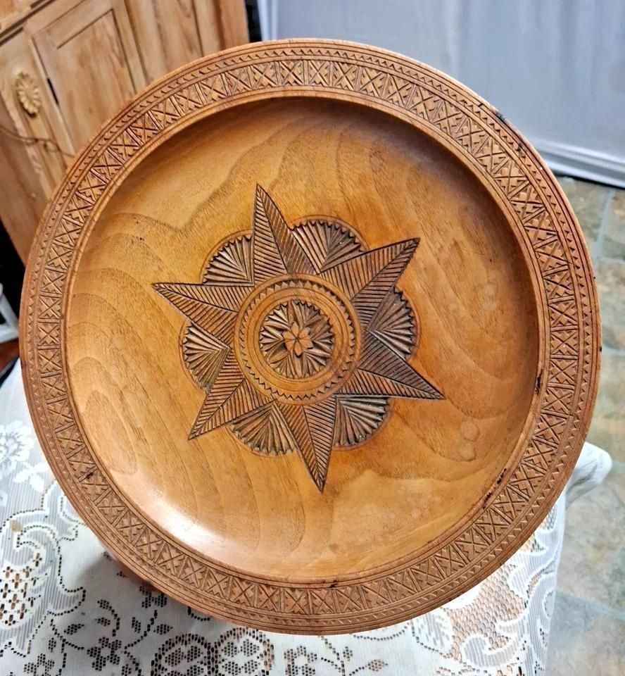 Antique Indian Hardwood Carved Jardiniere Plant Stand With Scrolled Legs photo vinterior
