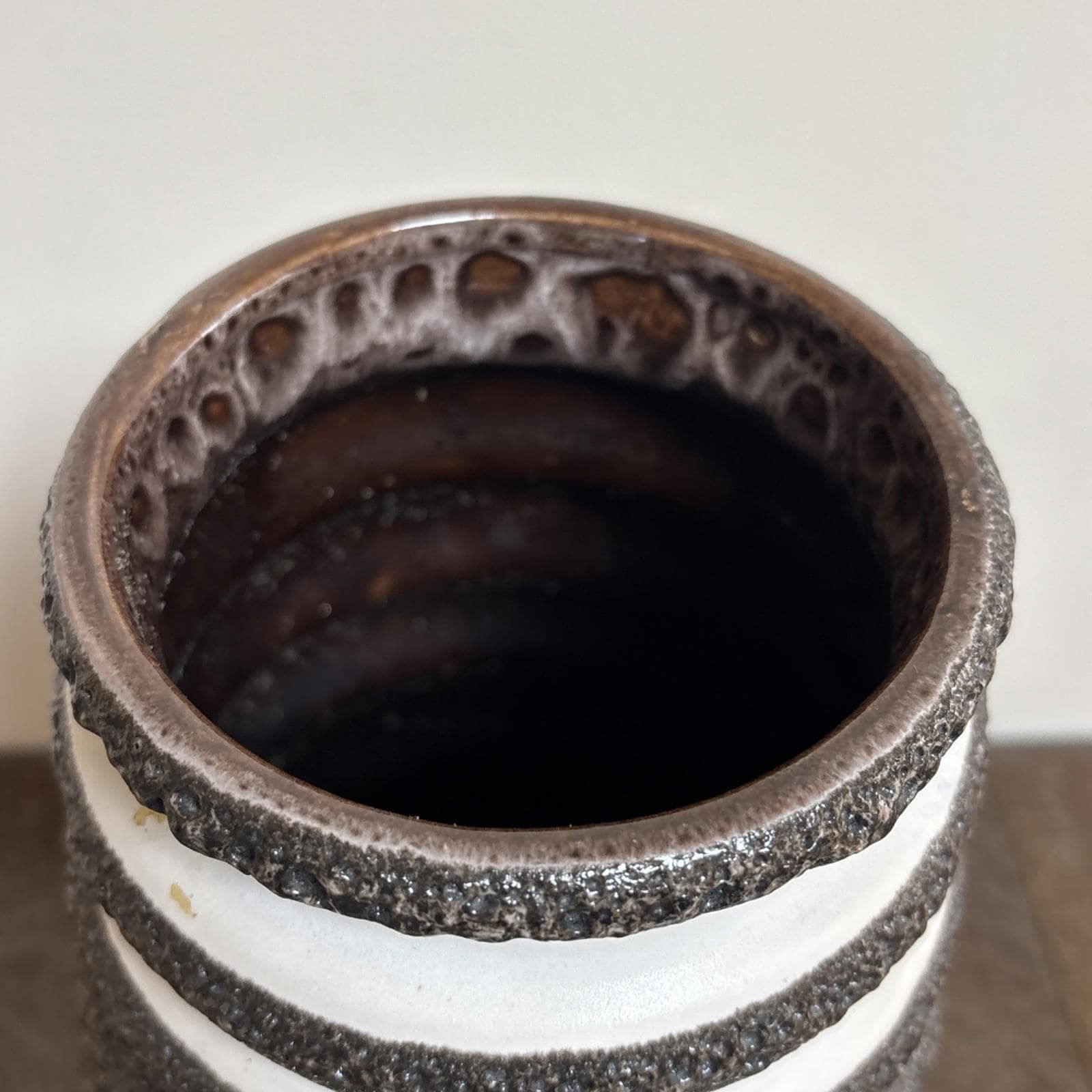 West German Fat Lava Vase – 40cm Tall   Mcm Retro Orange And Black Vase photo vintage