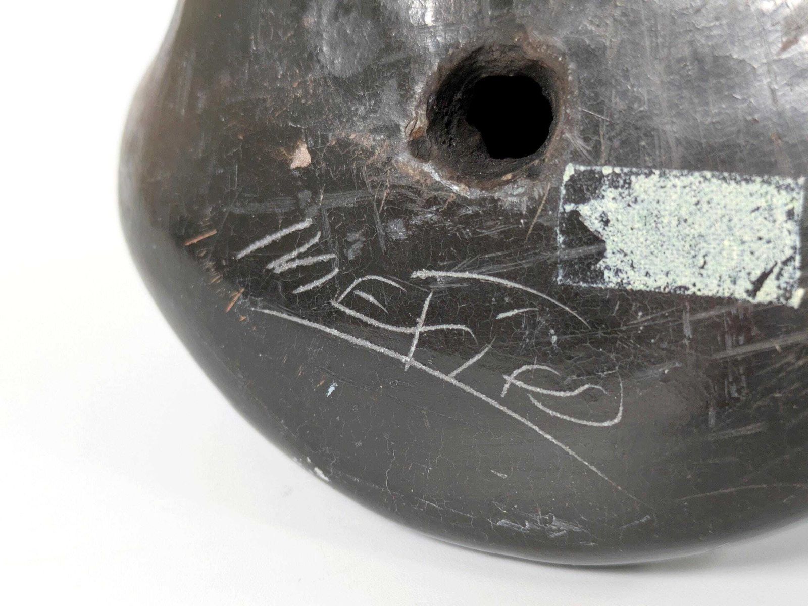 photo buy Vintage Mexicaanse Barro Negro Uil, Oaxaca Zwart Aardewerk, Handgesneden Sgraffito Volkskunst, Jaren 1970