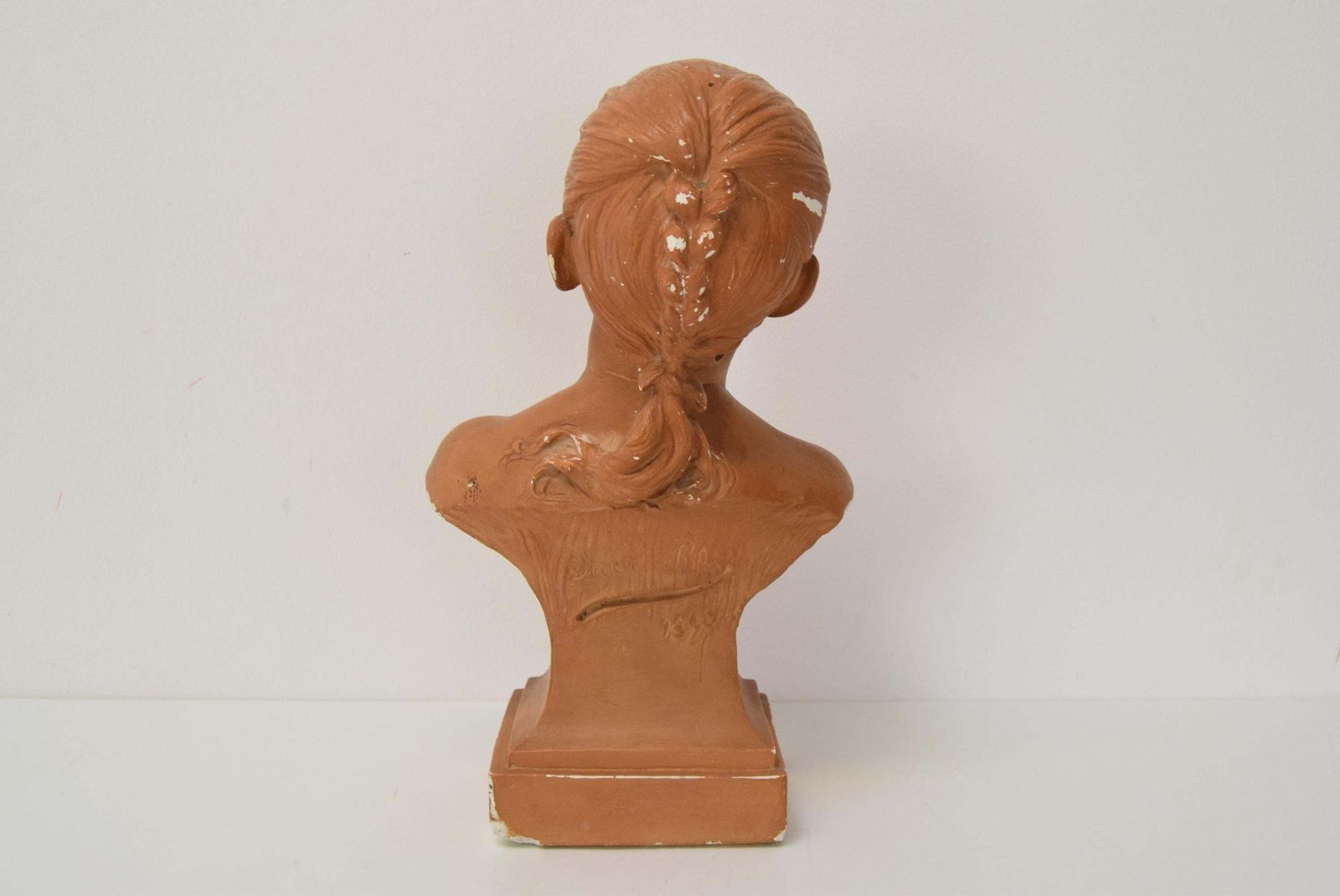Plaster Bust From The Belle époque Period By Jindřich říha, 1890s. photo vintage