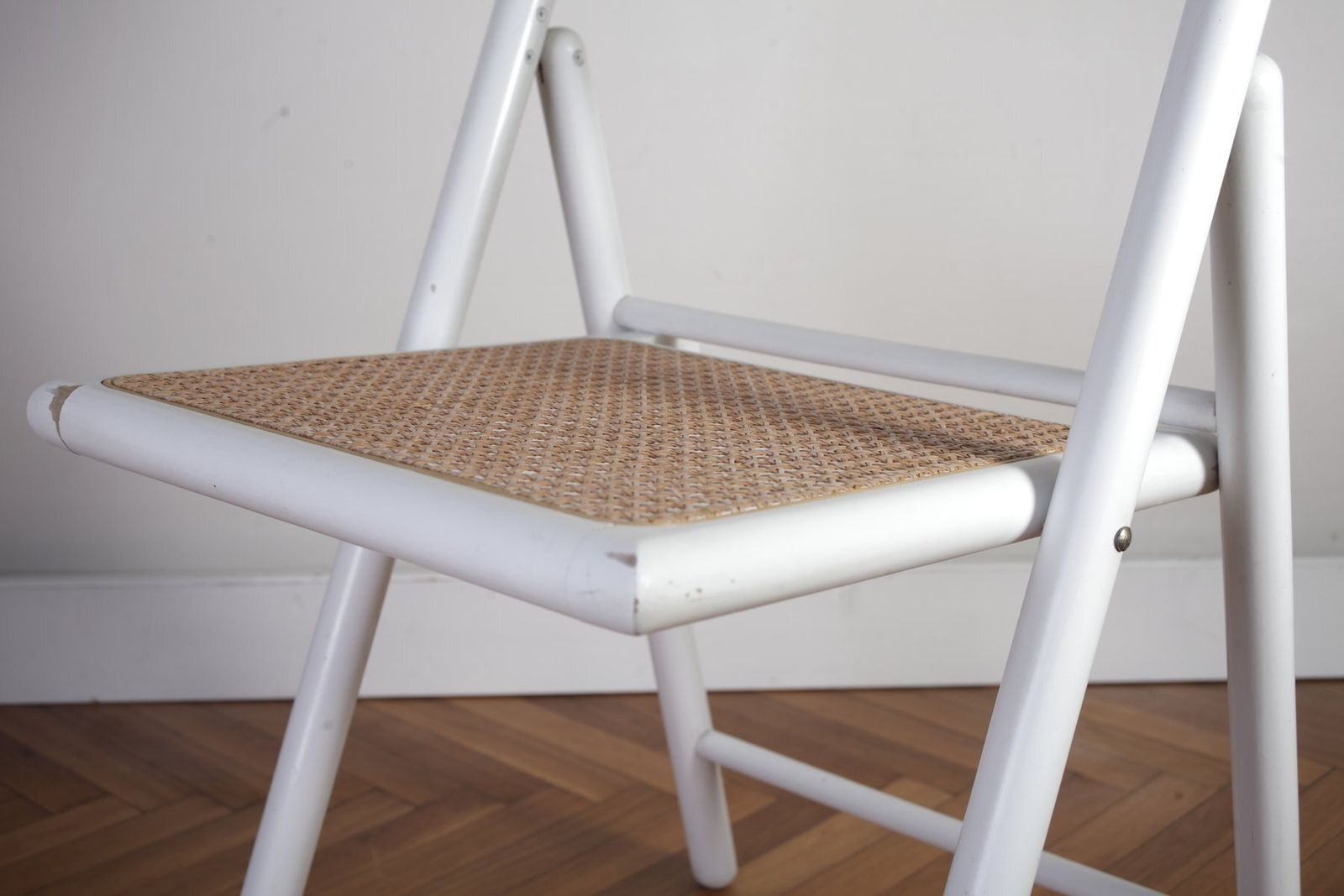 Vintage Cane And Rattan Folding Dining Chairs From Habitat, 1980s, Set Of 5 photo vintage