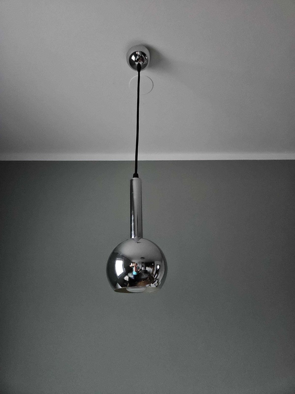 Mid Century Modern Pendant Light, Vintage Chrome Pendant Lamp, Meblo Guzzini Lamp, Chrome Ceiling Light, Space Age Lamp, Cascade Light photo buy