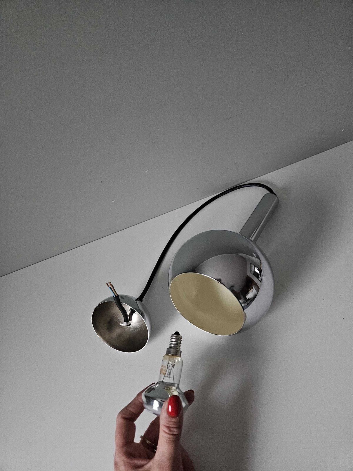 photo furniture Mid Century Modern Pendant Light, Vintage Chrome Pendant Lamp, Meblo Guzzini Lamp, Chrome Ceiling Light, Space Age Lamp, Cascade Light