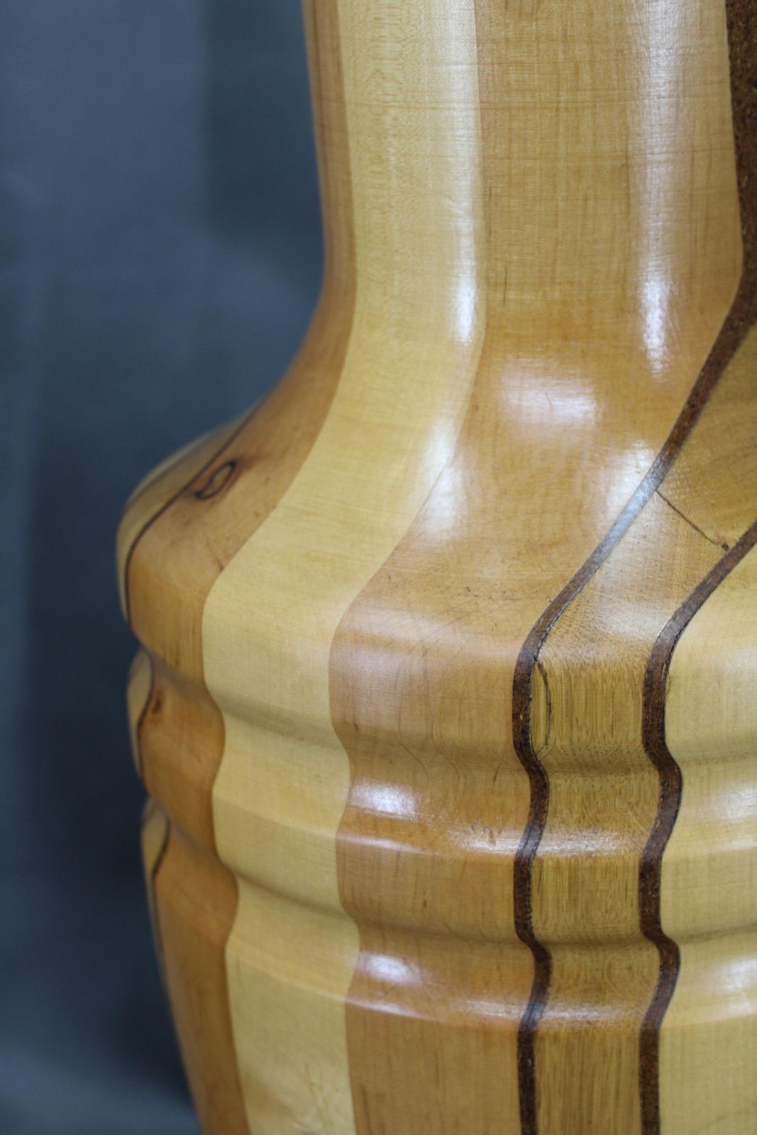 photo furniture Pair Of Large Czechoslovakian Wooden Vases, Mixed Woods, 1960s