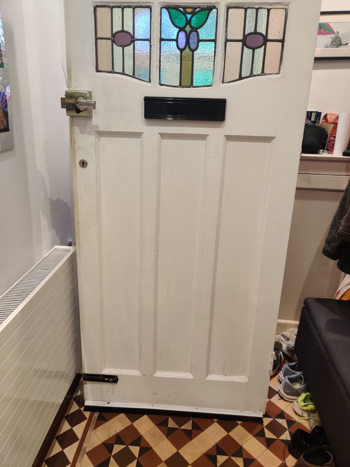 photo furniture Antique 1920s Stained Glass Front Door Reclaimed Period