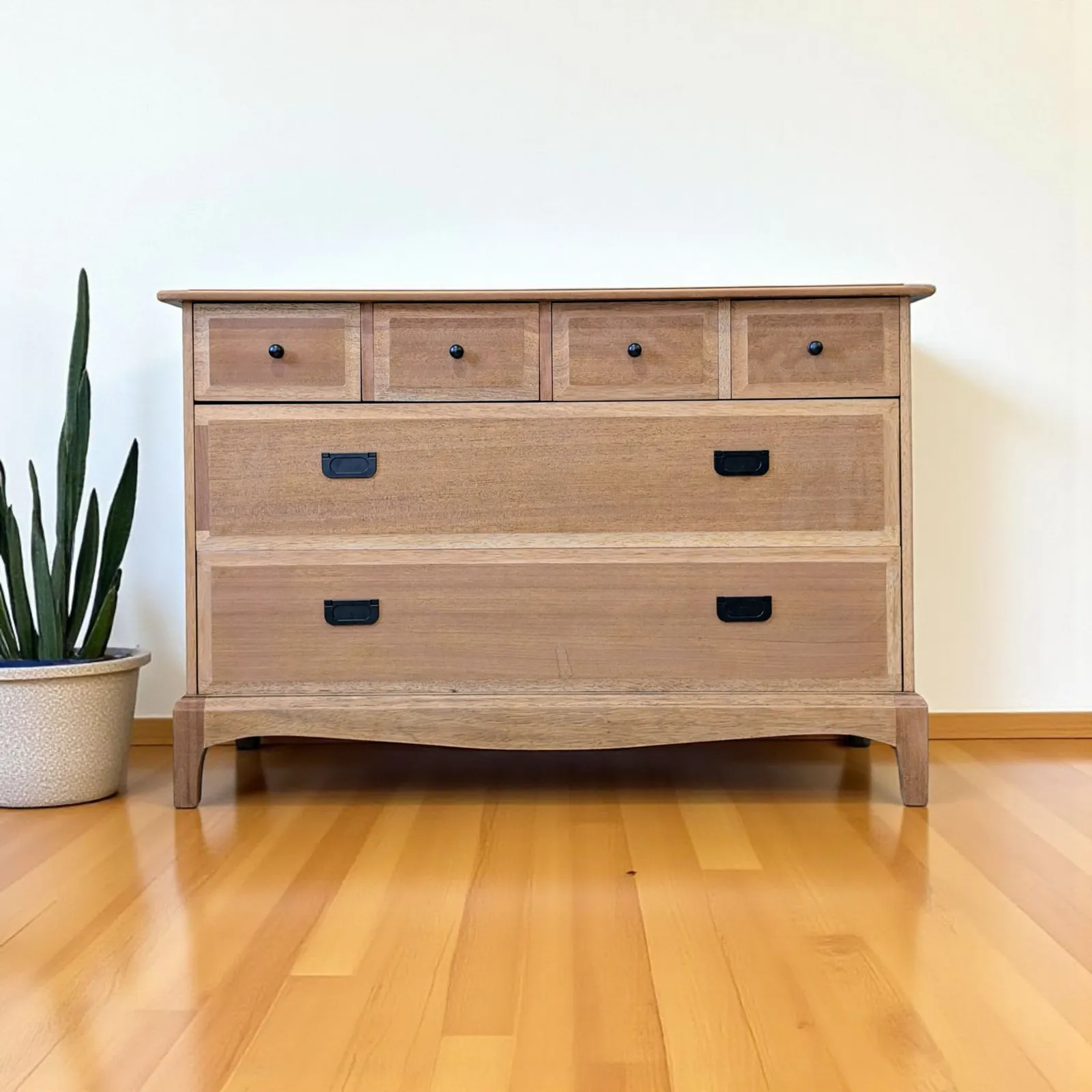 Vintage Stag Minstrel Chest Of Drawers Raw Wood Design photo Furniture