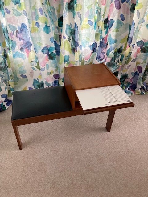 Vintage 60's/70's Chippy Telephone Table With Seat photo for sale