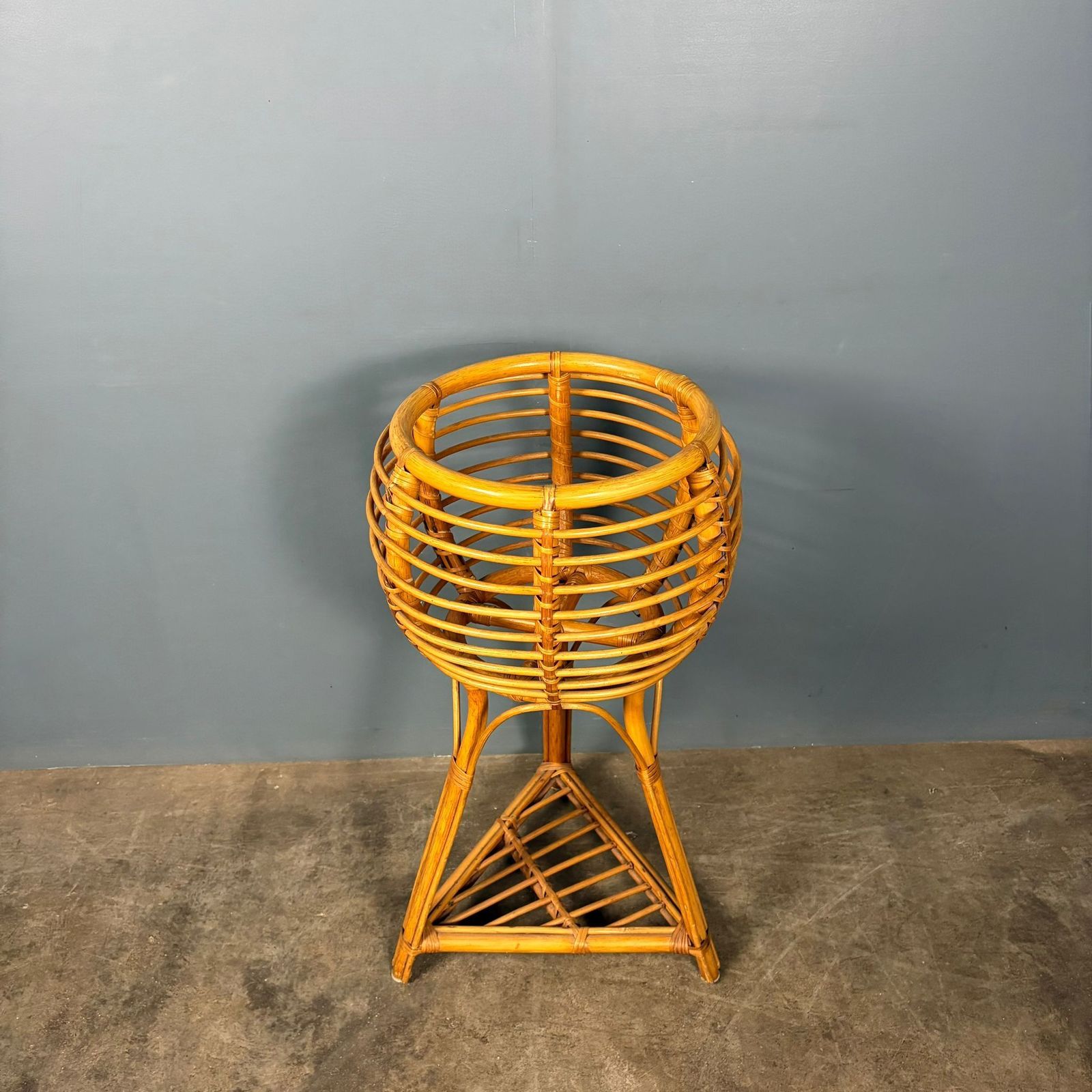 Tall Bamboo Cane Jardinière Planter Mid Century Retro Mcm photo Garden Decor