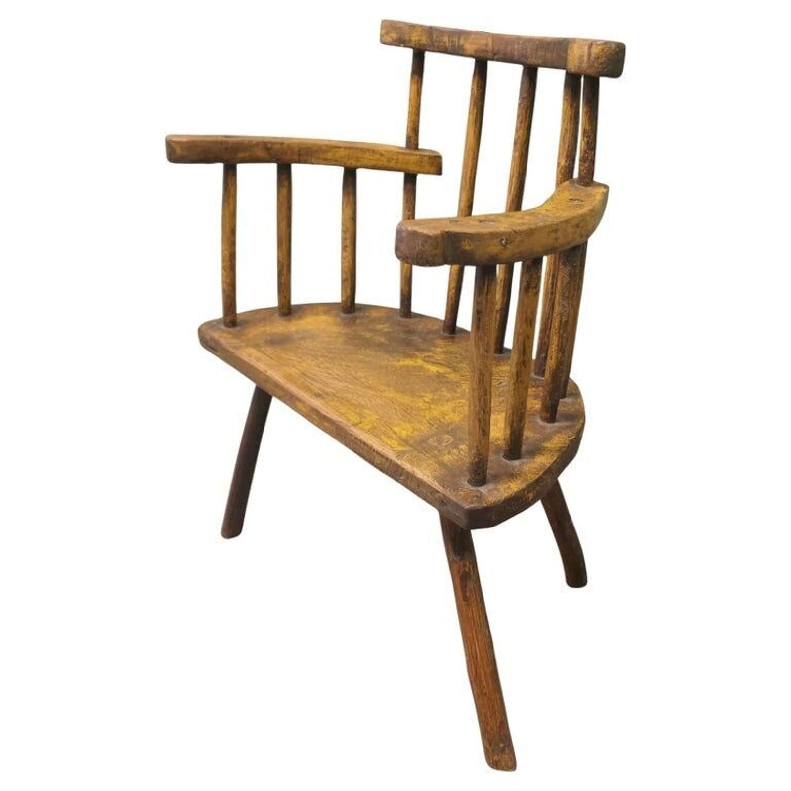 A Primitive 18th Century Country Comb Back Armchair