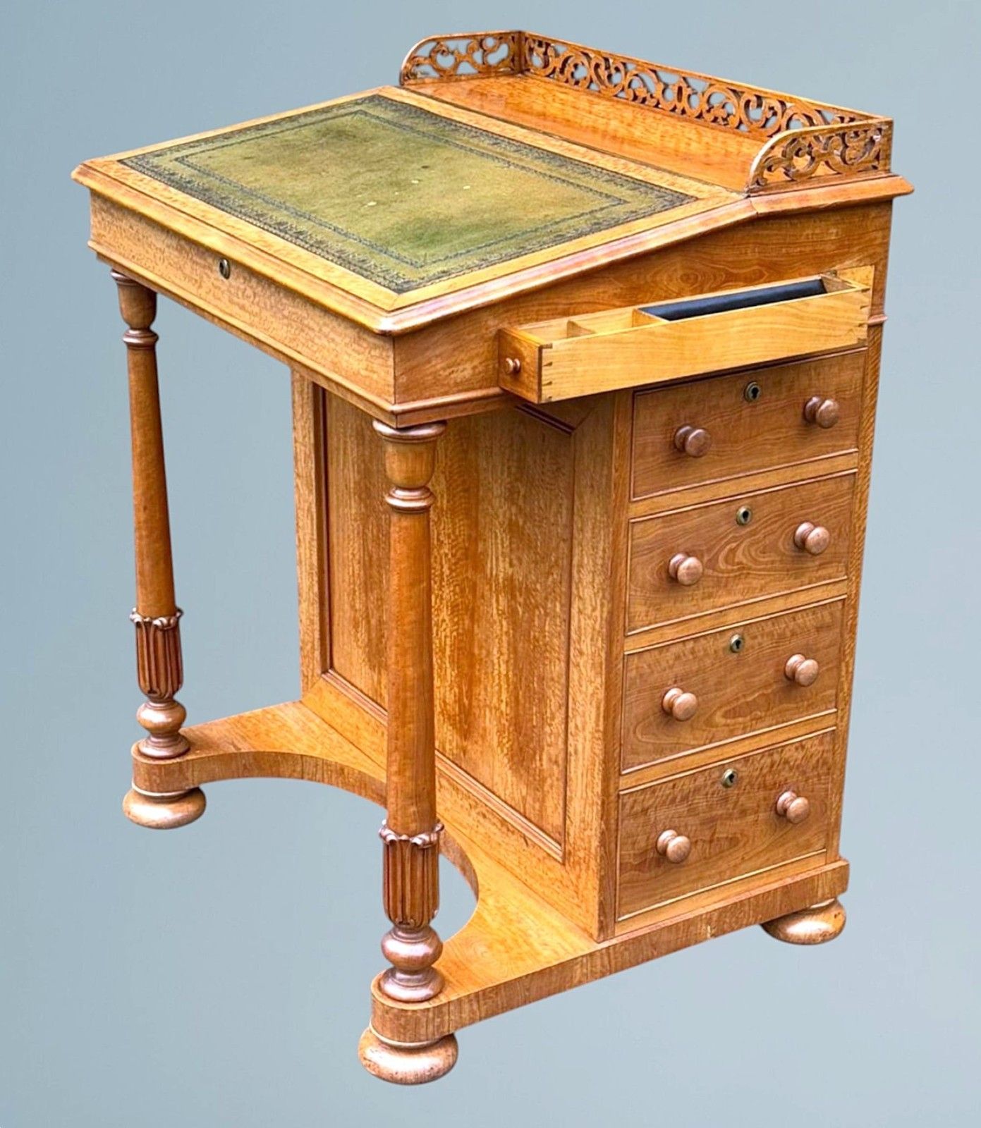 An Antique Victorian Satinwood Davenport Desk photo vintage