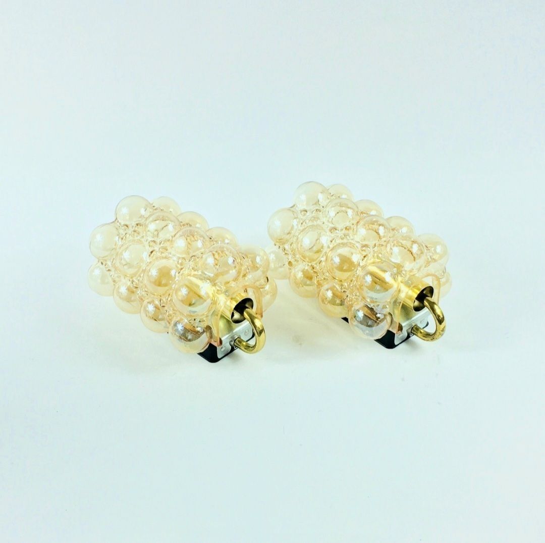 Pair Of Mid Century Modern Amber Bubble Glass Wall Lights By Helena Tynell For Limburg, Germany, 1960s photo buy