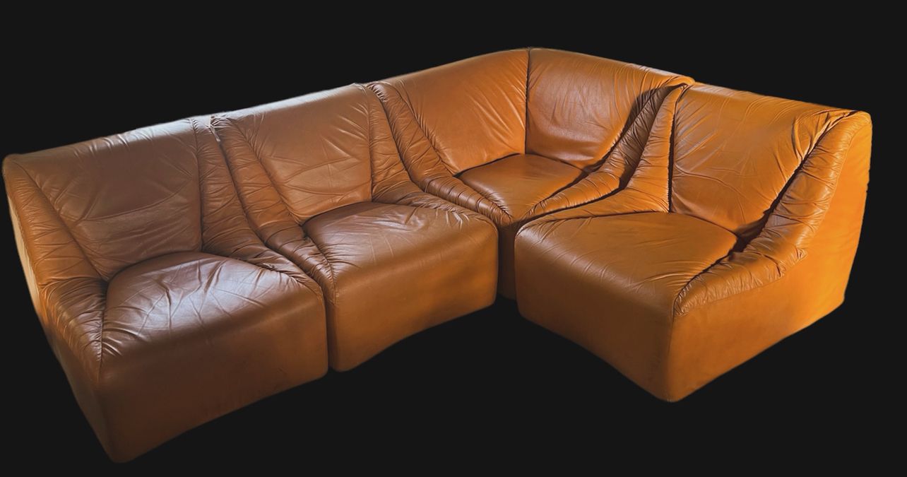 Vintage 4 Piece Original 1970s Tetrad Modular Sofa photo for sale