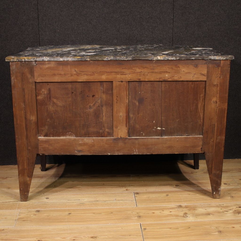 photo for sale 19th Century French Inlaid Dresser With Marble Top