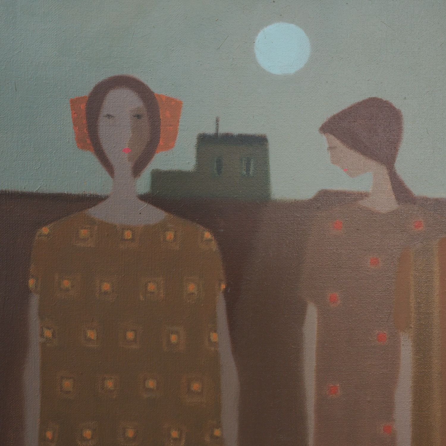 Fabian Lundqvist, Unspoken Bonds Oil On Canvas, Malmö, Sweden, 1960s photo furniture
