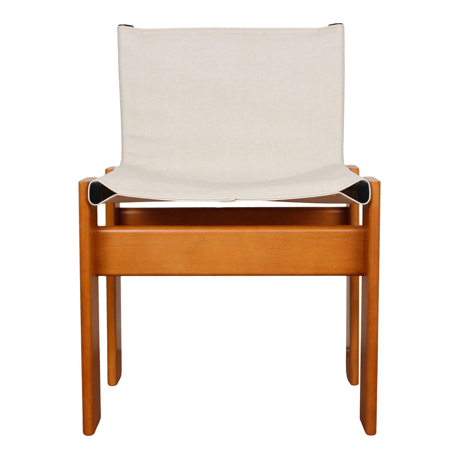 photo furniture Afra & Tobia Scarpa Off White Canvas Monk Dining Chair For Molteni, Set Of 8
