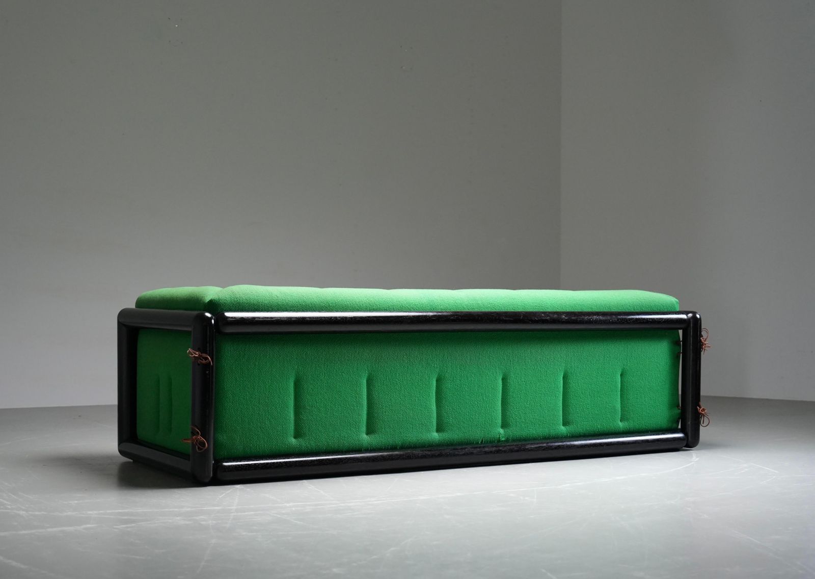 Set Of 2 Carlo Scarpa 'Cornaro' Sofas In Iroko Wood And Fabric, Italy, 1970's photo buy