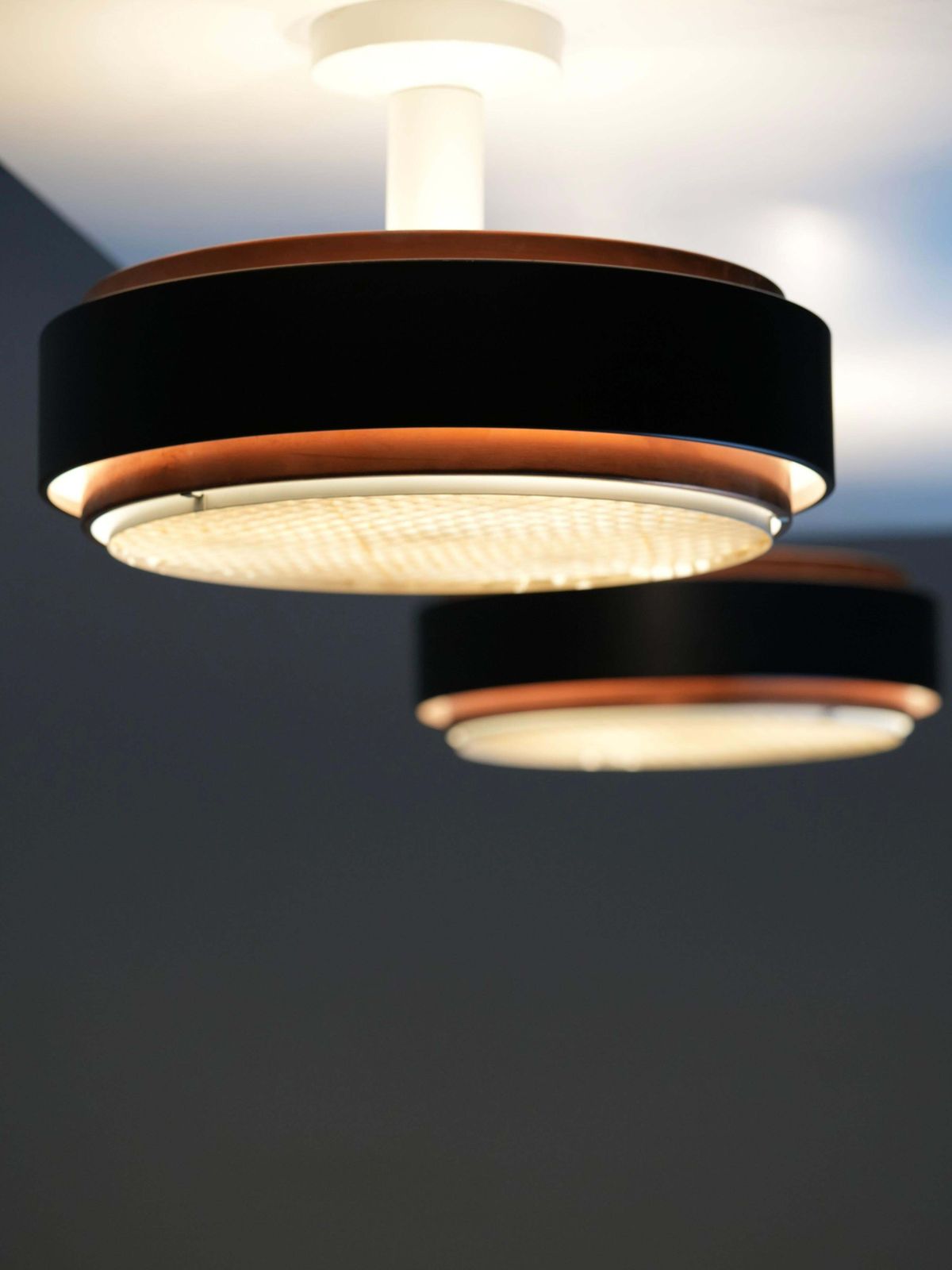 Set Of 2 Ceiling Lamps In Copper And Metal, Northern Europe, 1960's photo furniture