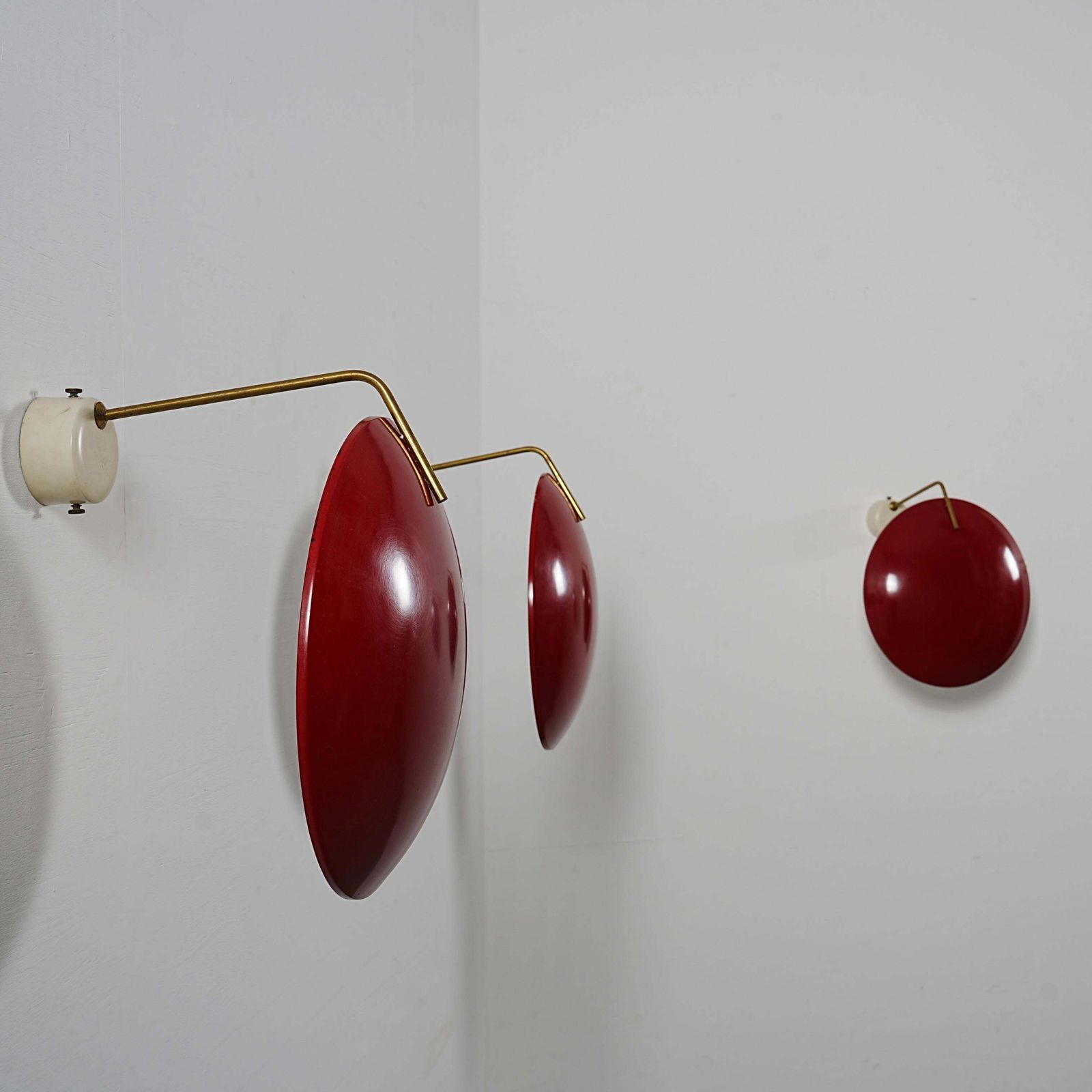 Set Of 4 Wall Lights By Stilnovo (Marked) In Metal And Brass, Italy, 1960's photo 11996.0