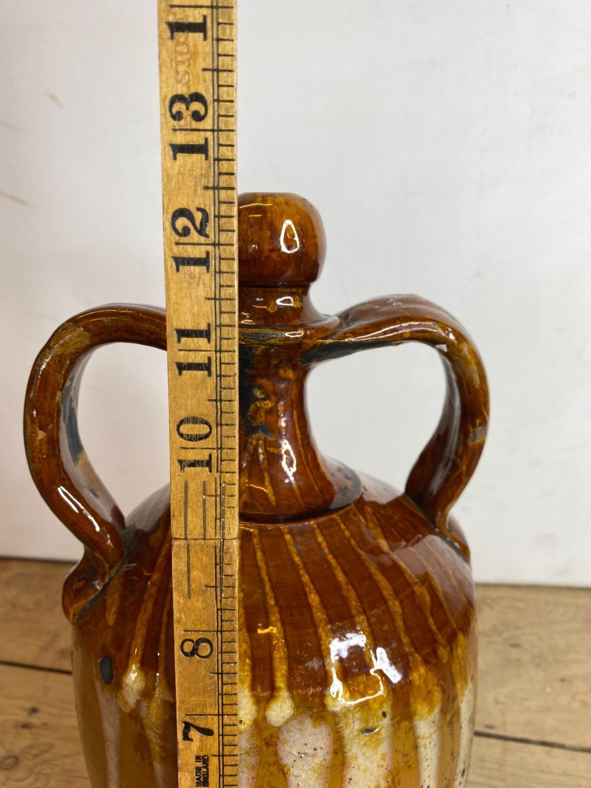 photo furniture Antique C1880 Olive Oil Stoneware Pot Pottery Urn Jar Display Prop Large 12"