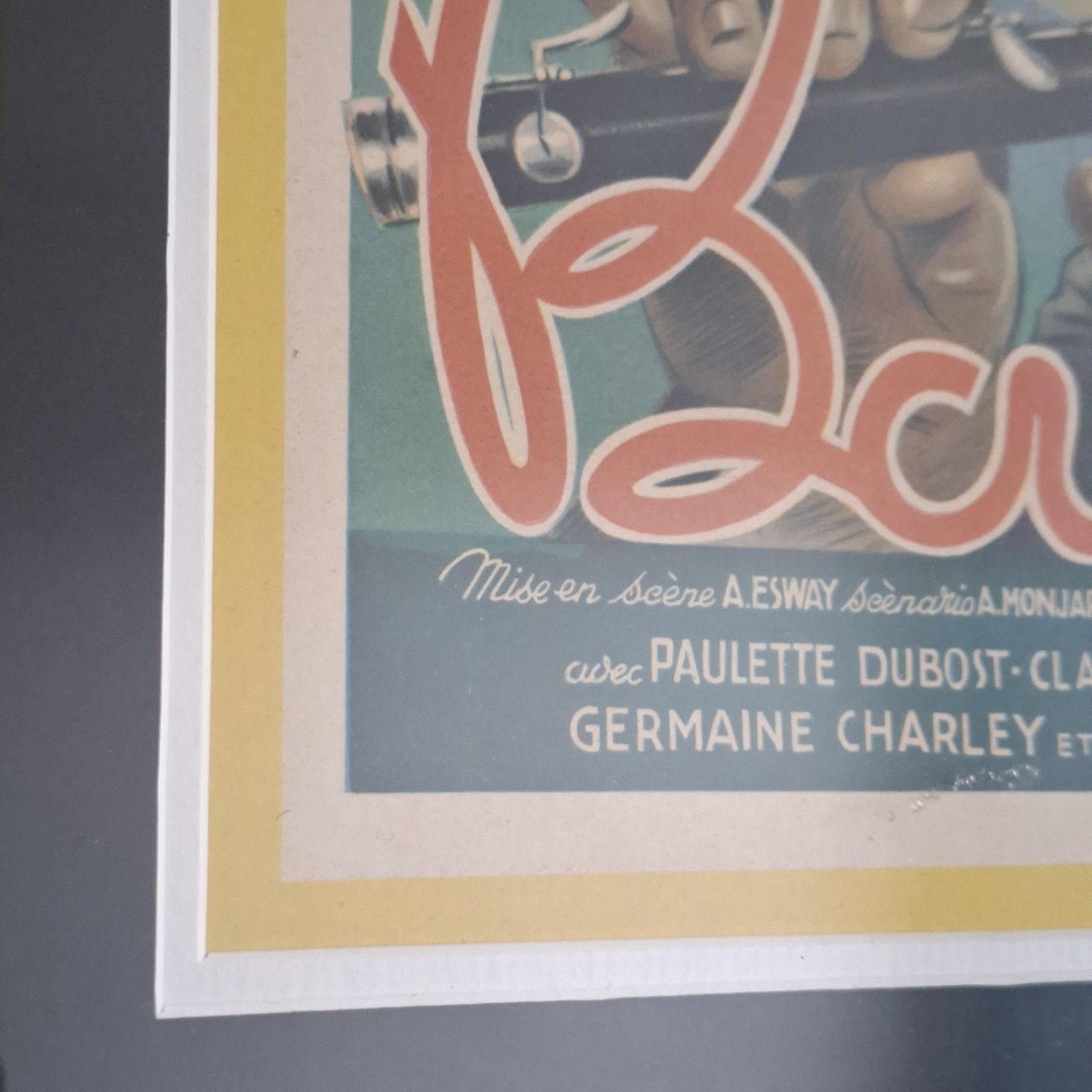 Original 1930s Film Poster Barnabé Fernandel French Framed Vintage photo Art