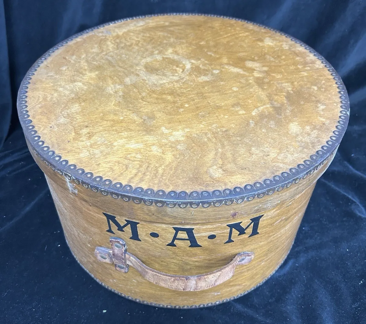 Large 15"  Vintage Plywood Hat Box Grand Prix By Luterma photo furniture