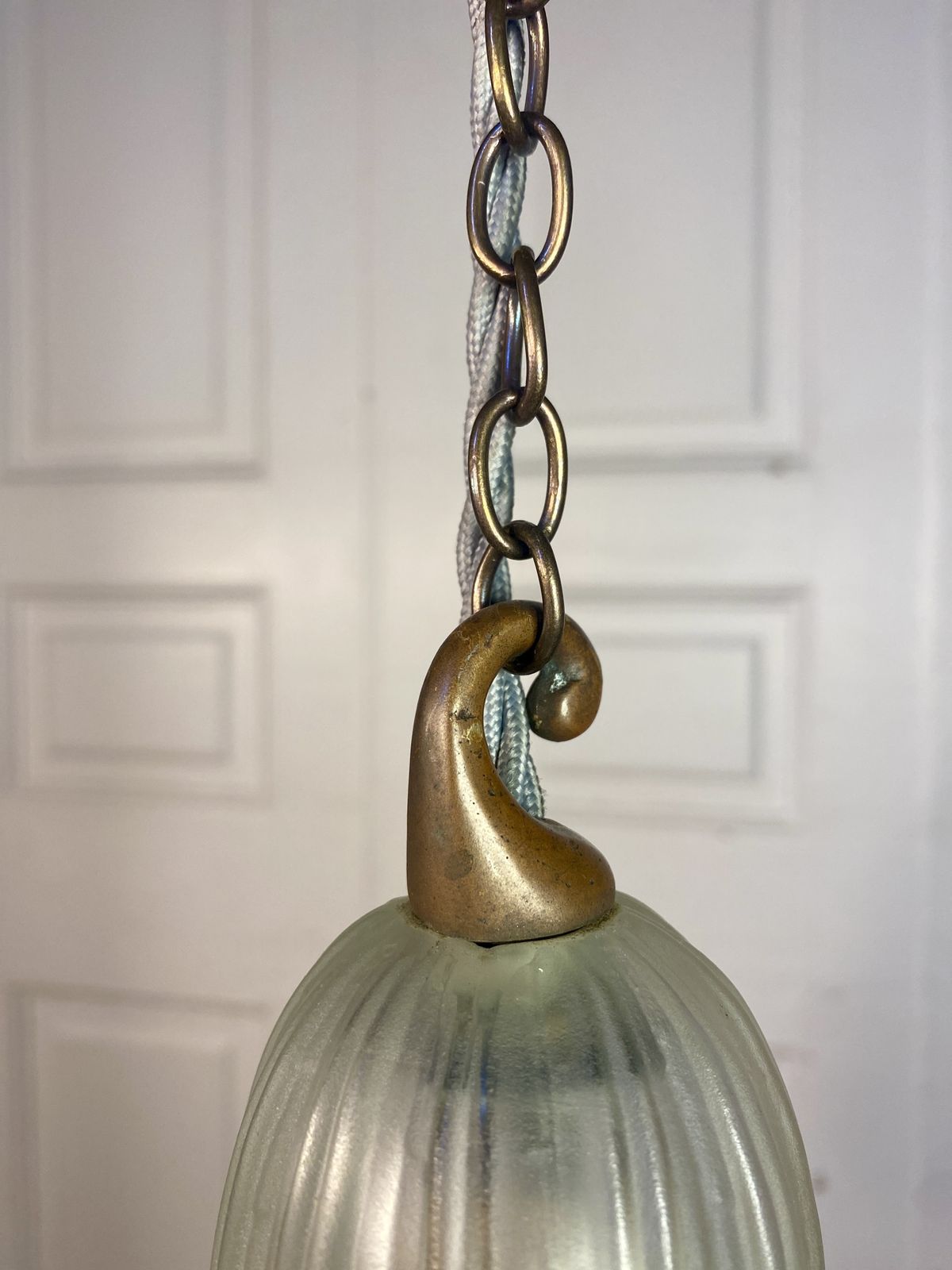 French Art Deco 'Waterfall' Glass Pendant Light By Sabino. photo vinterior