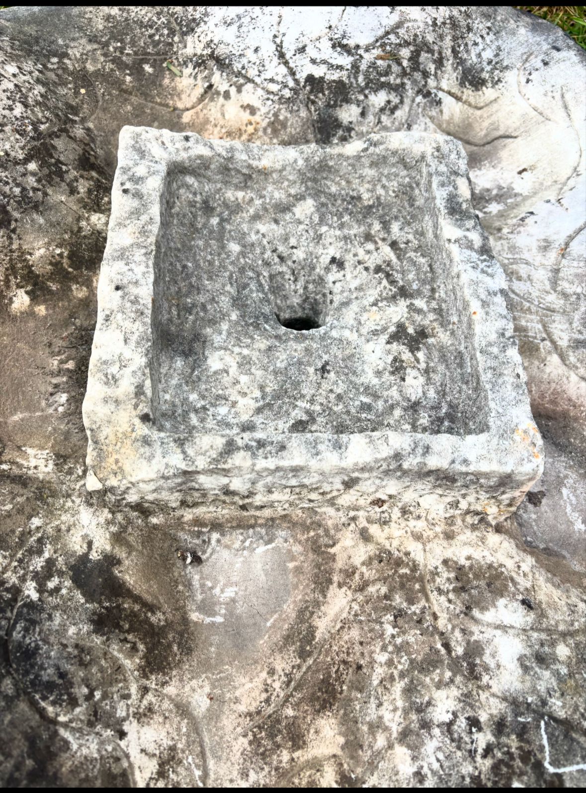 Original Carved Cherub Carrara Marble Water Fountain photo vintage