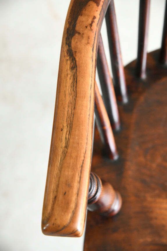 Furniture Antique Elm & Ash Windsor Chair photo