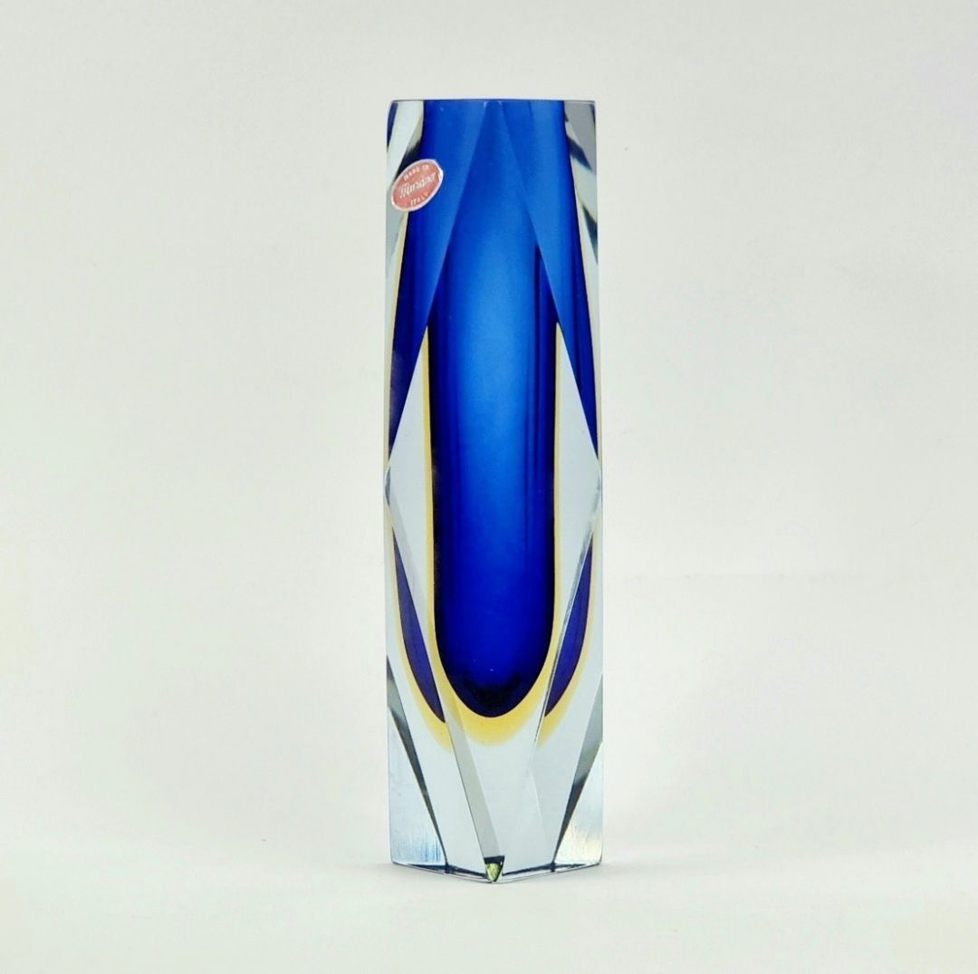 Mid Century Sommerso Murano Glass Vase By Flavio Poli For Alessandro Mandruzzato, Italy, 1970s photo Home Decor
