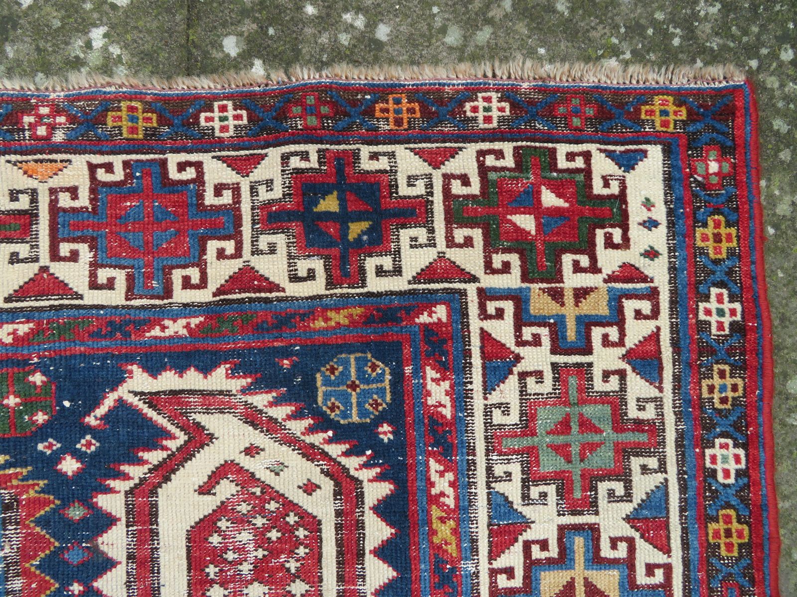 photo furniture Caucasian Kazak Rug. 209cm X 102cm.