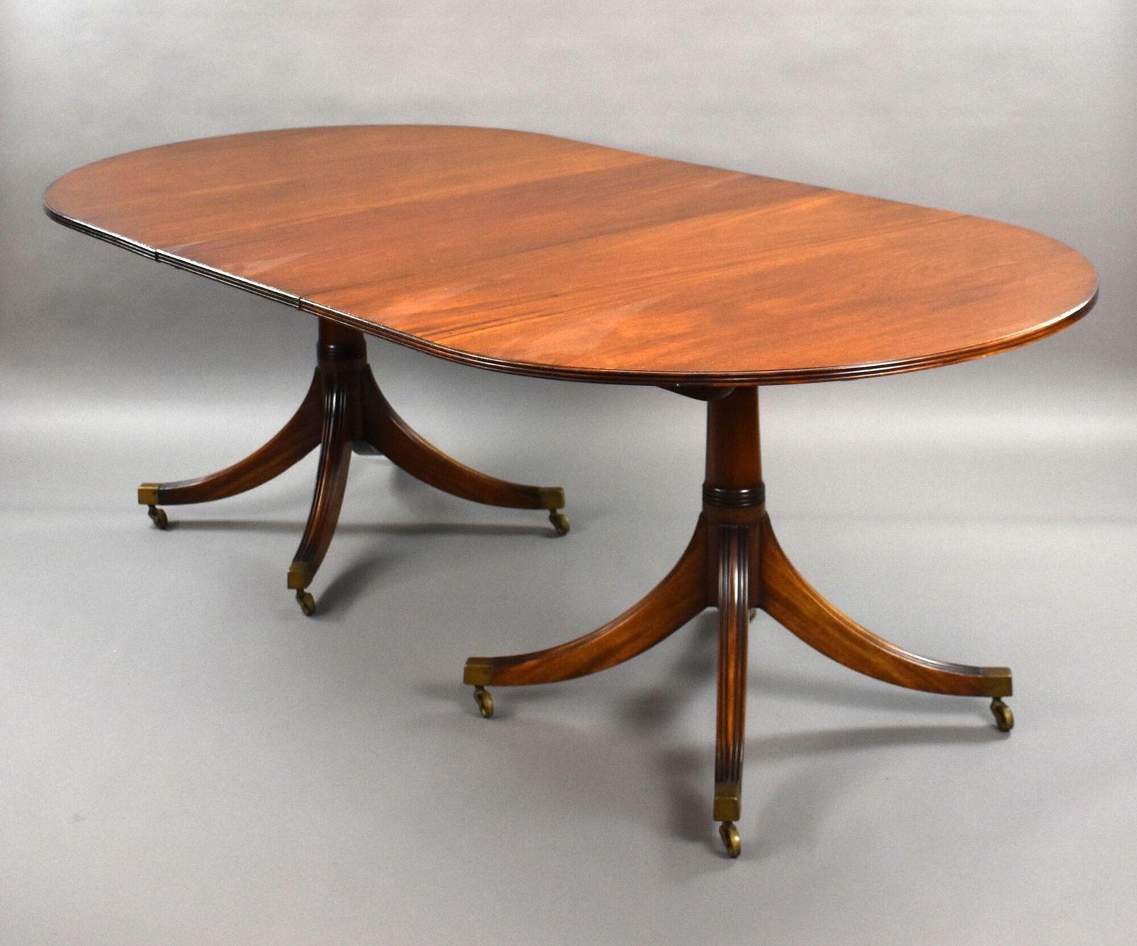 Antique Regency Style Mahogany Pedestal Dining Table photo furniture