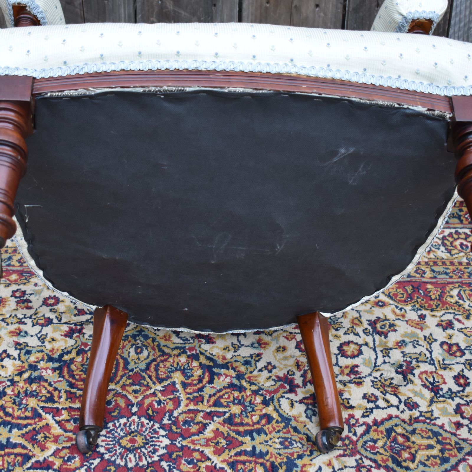 photo buy Antique Victorian Mahogany Hand Turned Spindle Tub Bedroom Nursing Armchair