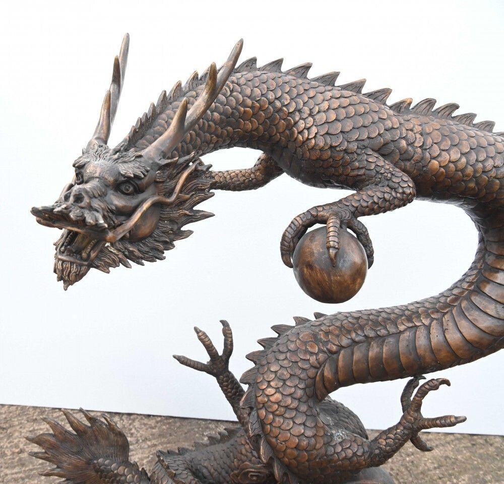Chinese Bronze Dragon Fountain Garden Water Feature photo for sale