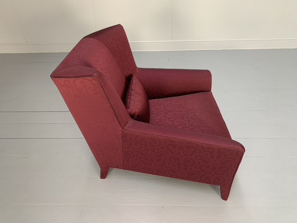 Fendi Casa Armchair – In Red Embroidered Fabric photo vinterior