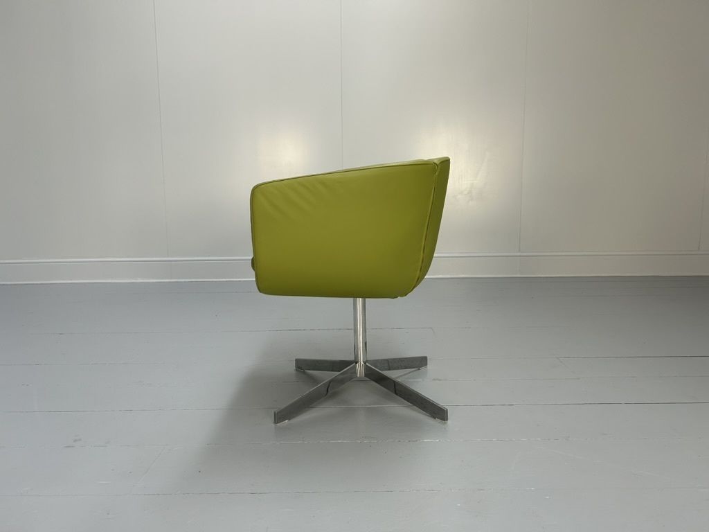 photo furniture Pair Of B&B Italia “Tulip Sixty” Armchairs – In Lime Green “Gamma” Leather