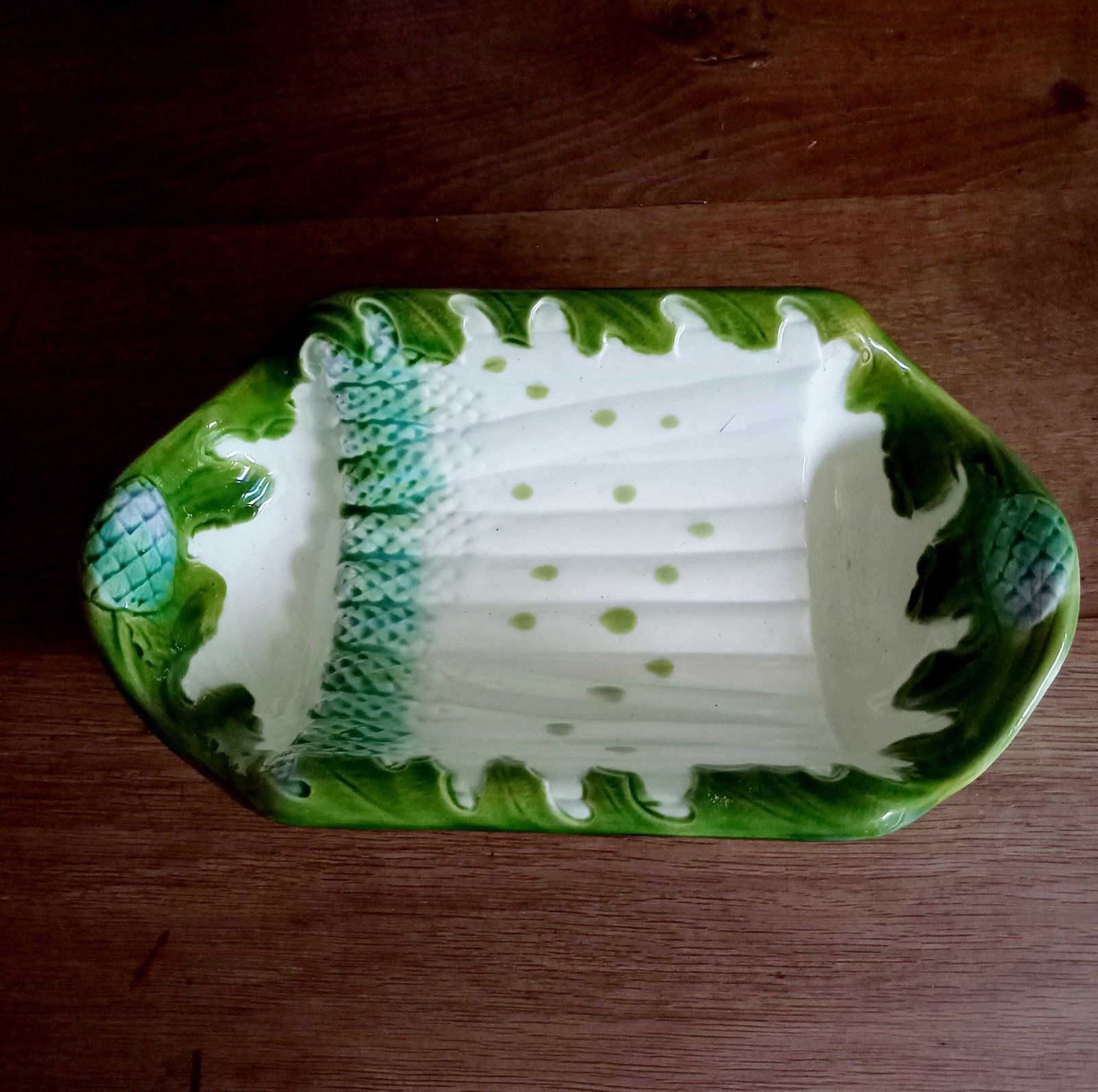 Antique French Asparagus Serving Dish Faience Majollica photo Home Decor