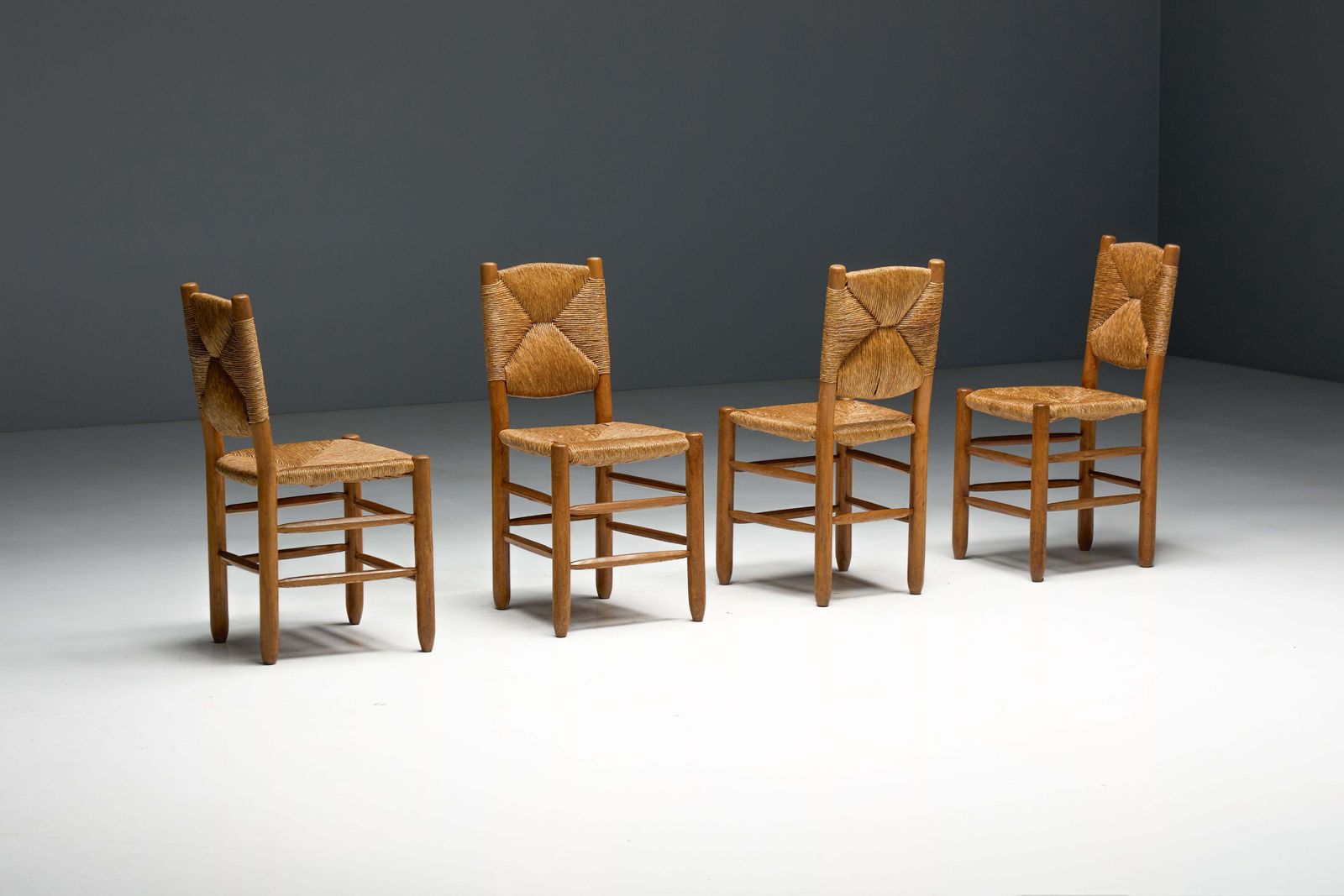 3319.0 "Bauche" Dining Chairs By Charlotte Perriand For Steph Simon, France, 1950s photo